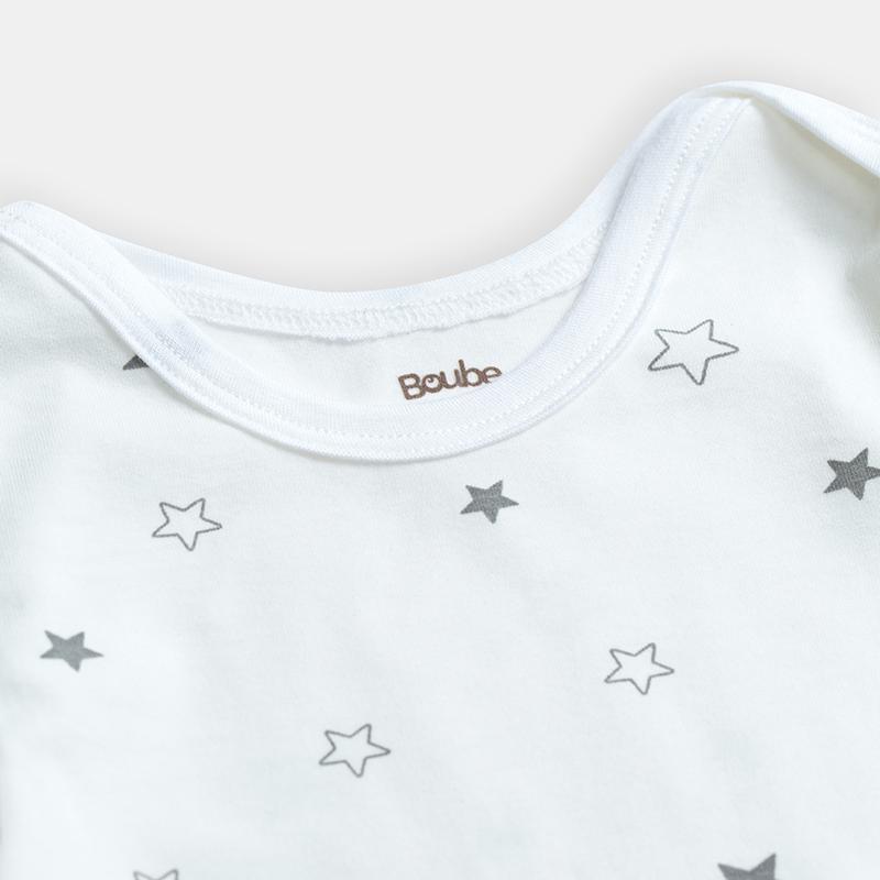 Bộ áo liền quần tam giác bodychip tay ngắn họa tiết dễ thương Boube cho bé - Chất liệu Petit - Size dành cho bé từ 0-12M