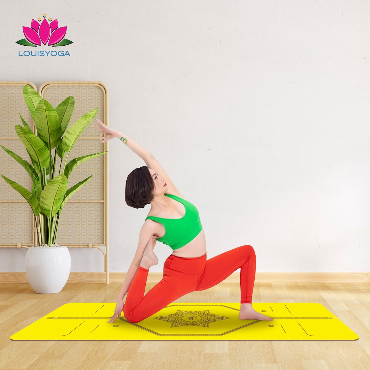 Thảm tập yoga cao su tự nhiên, định tuyến độ bám cao an toàn khi sử dụng - Thương hiệu LOUIS YOGA