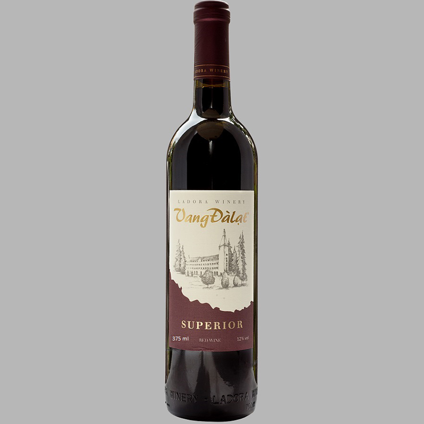 Rượu Vang Đỏ Đà Lạt Superior Red Wine 375ml - Không kèm hộp
