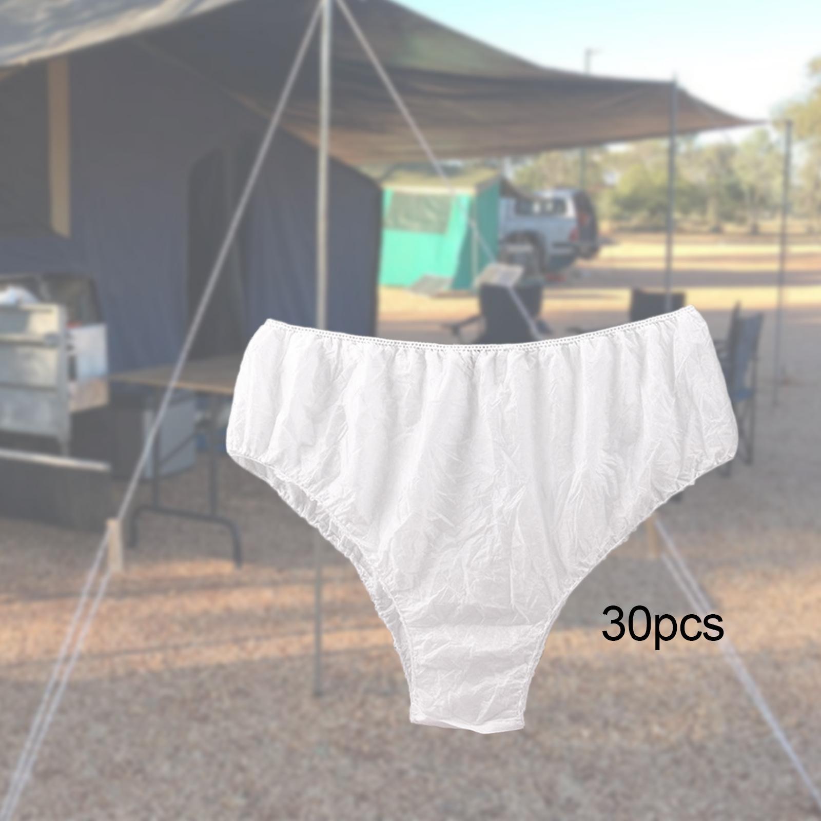 30x Disposable Underwear Panties Handy Elastic Waistband for Hotel Travel