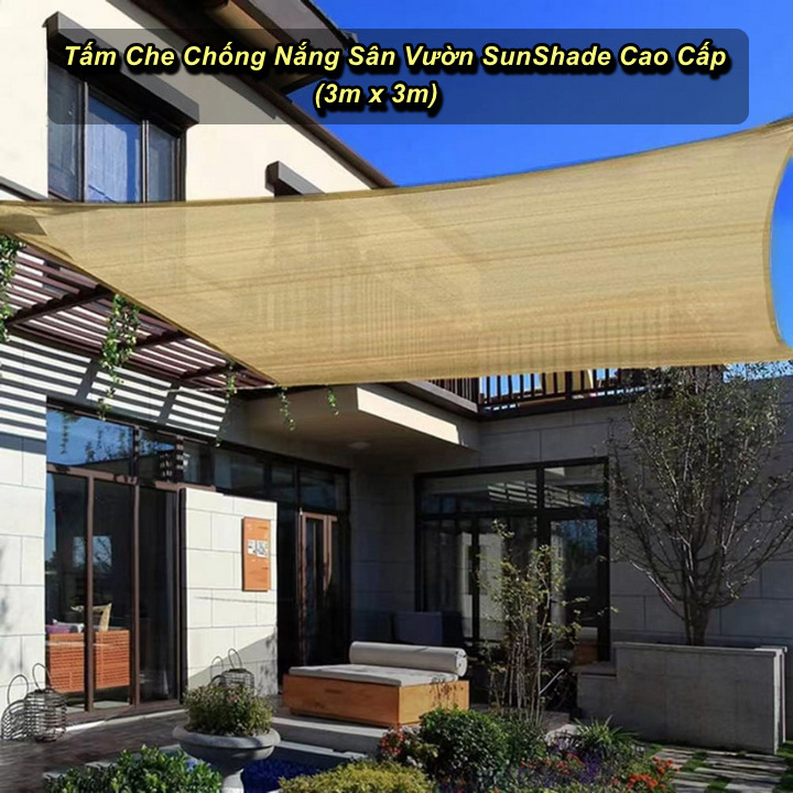 Hình ảnh Tấm Che Chống Nắng Sân Vườn SunShade Cao Cấp (3m x 3m) - Home and Garden