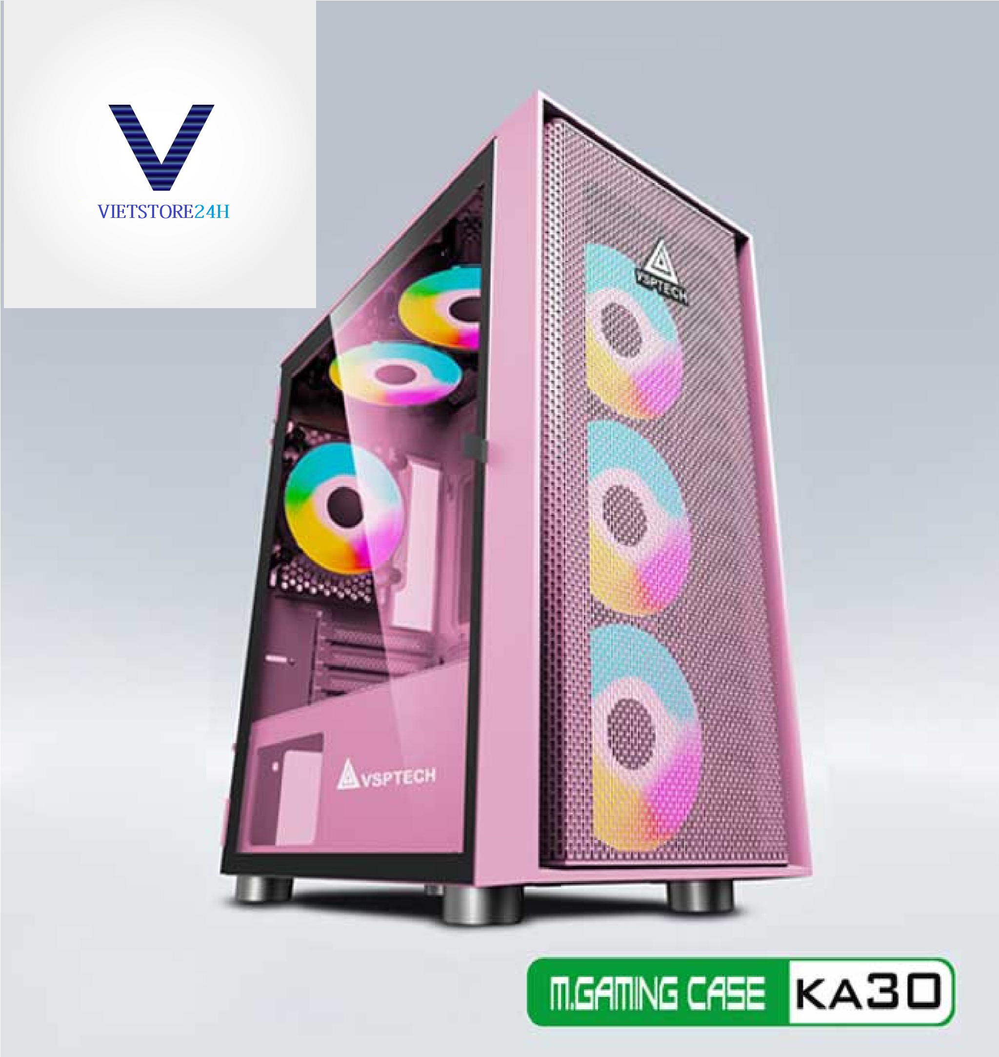 Case Gaming VSP KA30 Mini Tower (Hồng) - Hàng chính hãng