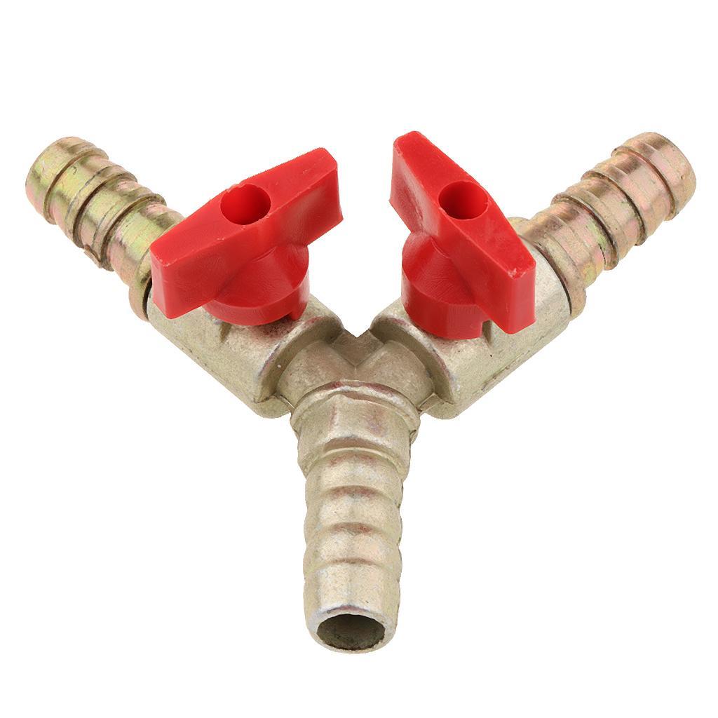 3-6pack Brass 3 Way Y Shaped Gas Fuel Oil Hose Switch Shut Off Ball Valve