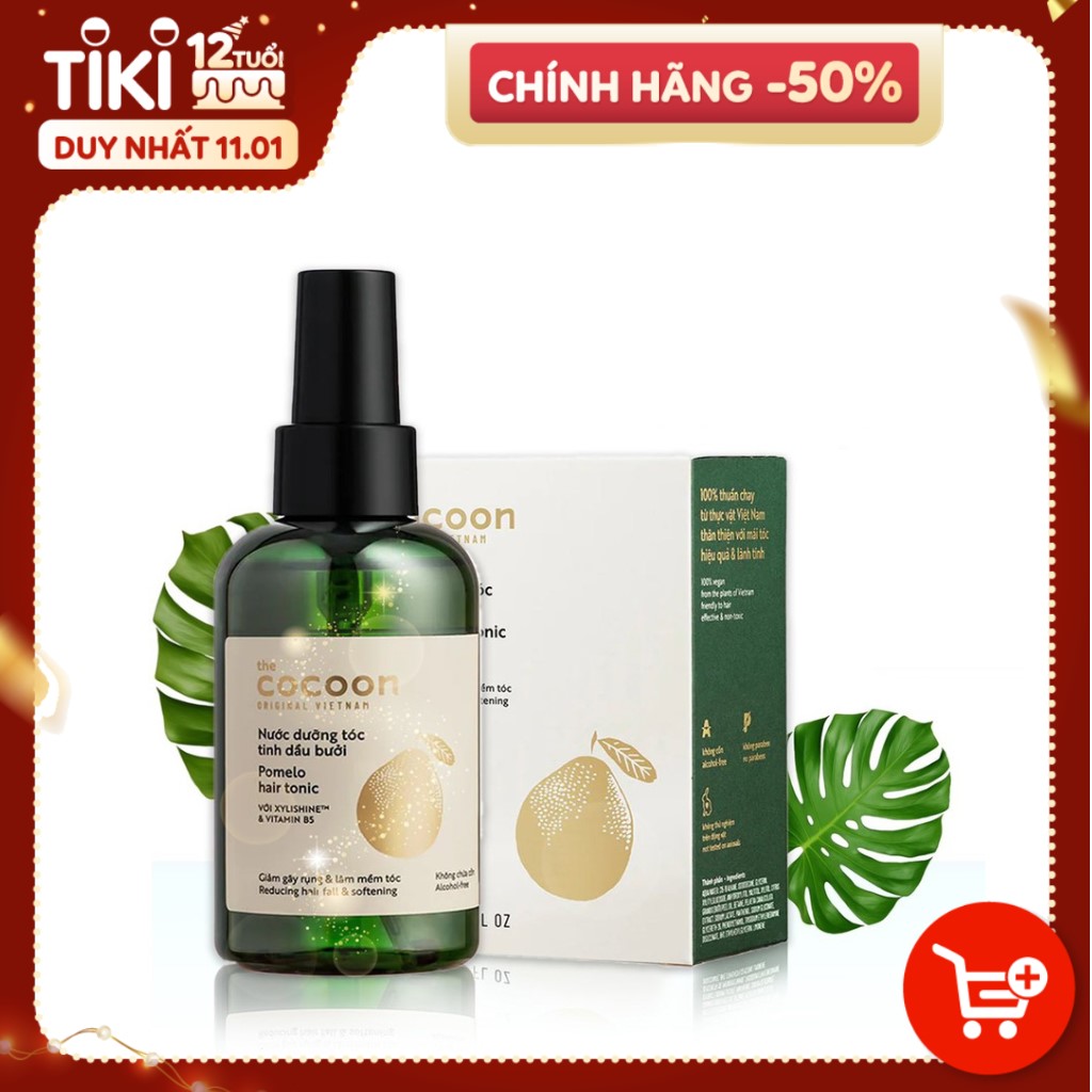 Nước dưỡng tóc tinh dầu bưởi COCOON Pomelo Hair Tonic 140ml COCN06