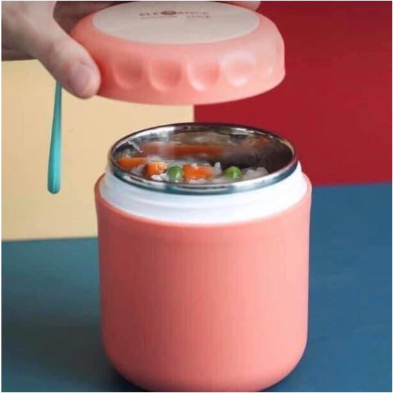 Cốc đựng canh, bình ủ cháo inox 304  loại mới giữ nhiệt cực lâu tặng kèm muỗng an toàn vệ sinh