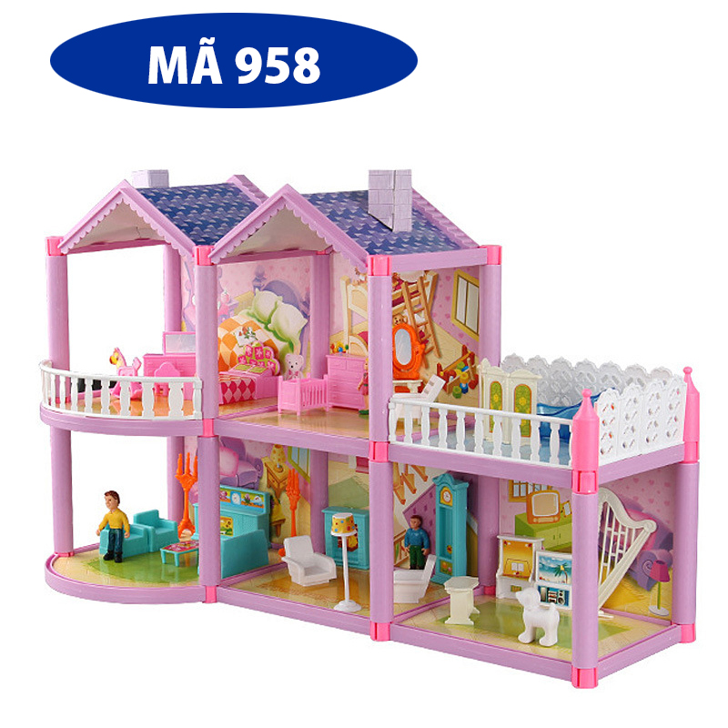 Mô Hình Nhà Búp Bê Cỡ Lớn Cho Các Bé Chơi Đồ Chơi Barbie Mã 958