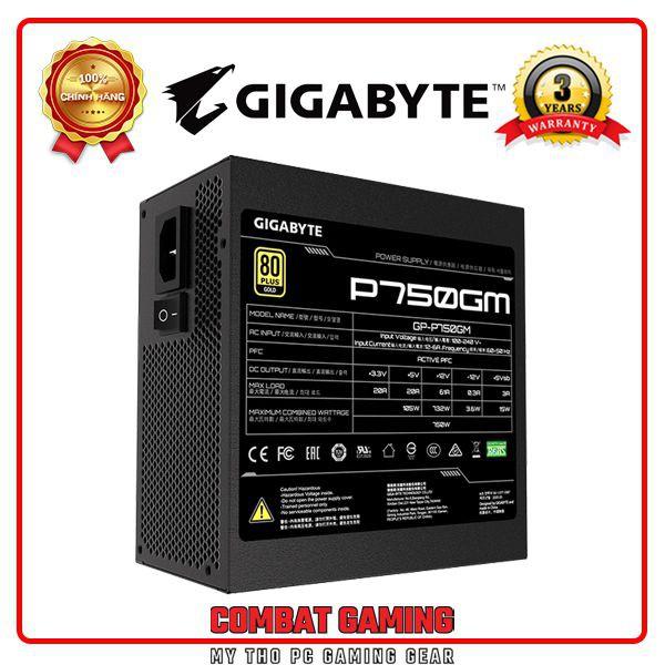 Nguồn GIGABYTE P750GM 750W (80 PLus Gold/FULL MODULAR/Màu Đen)- HÀNG CHÍNH HÃNG