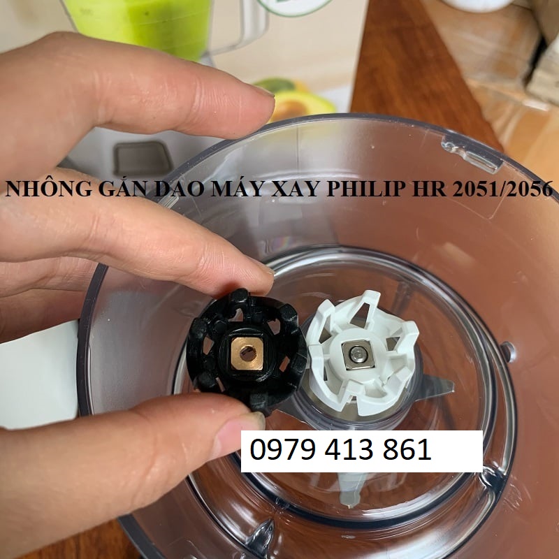 Vấu dao (nhông) máy xay ép trái cây Philips HR1811 HR1847 HR1848 ren 4 li