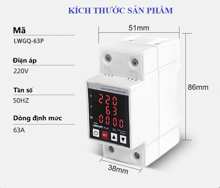 Công tơ điện tử đa chức năng bảo vệ điện áp- chống quá tải- bảo vệ mất pha trung tính