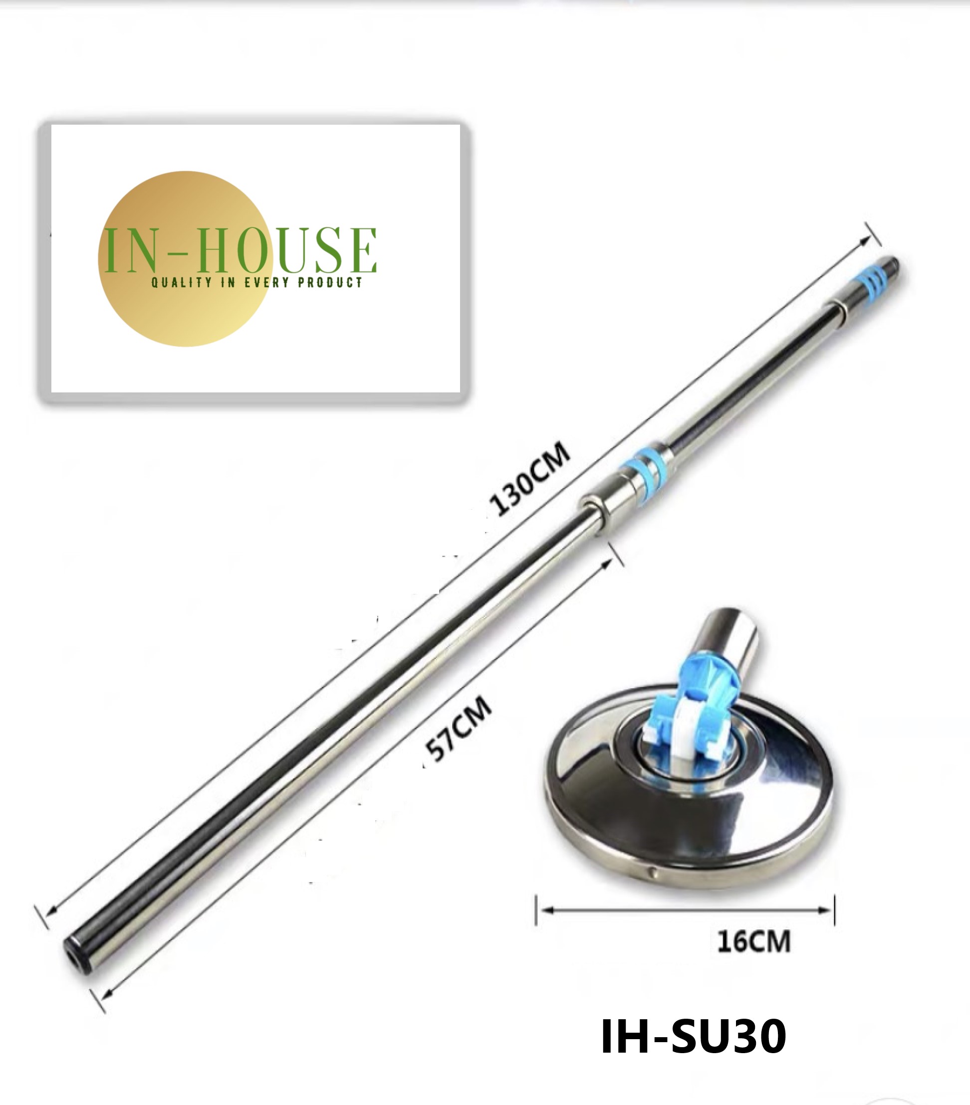 Cây lau nhà 360 độ Thái Lan cán+mâm Inox cao cấp IH-SU30,35