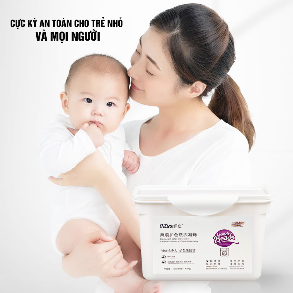 Viên giặt xả quần áo đồ vải 3 in 1, làm mềm, chất lưu hương dạng túi gel Minh House