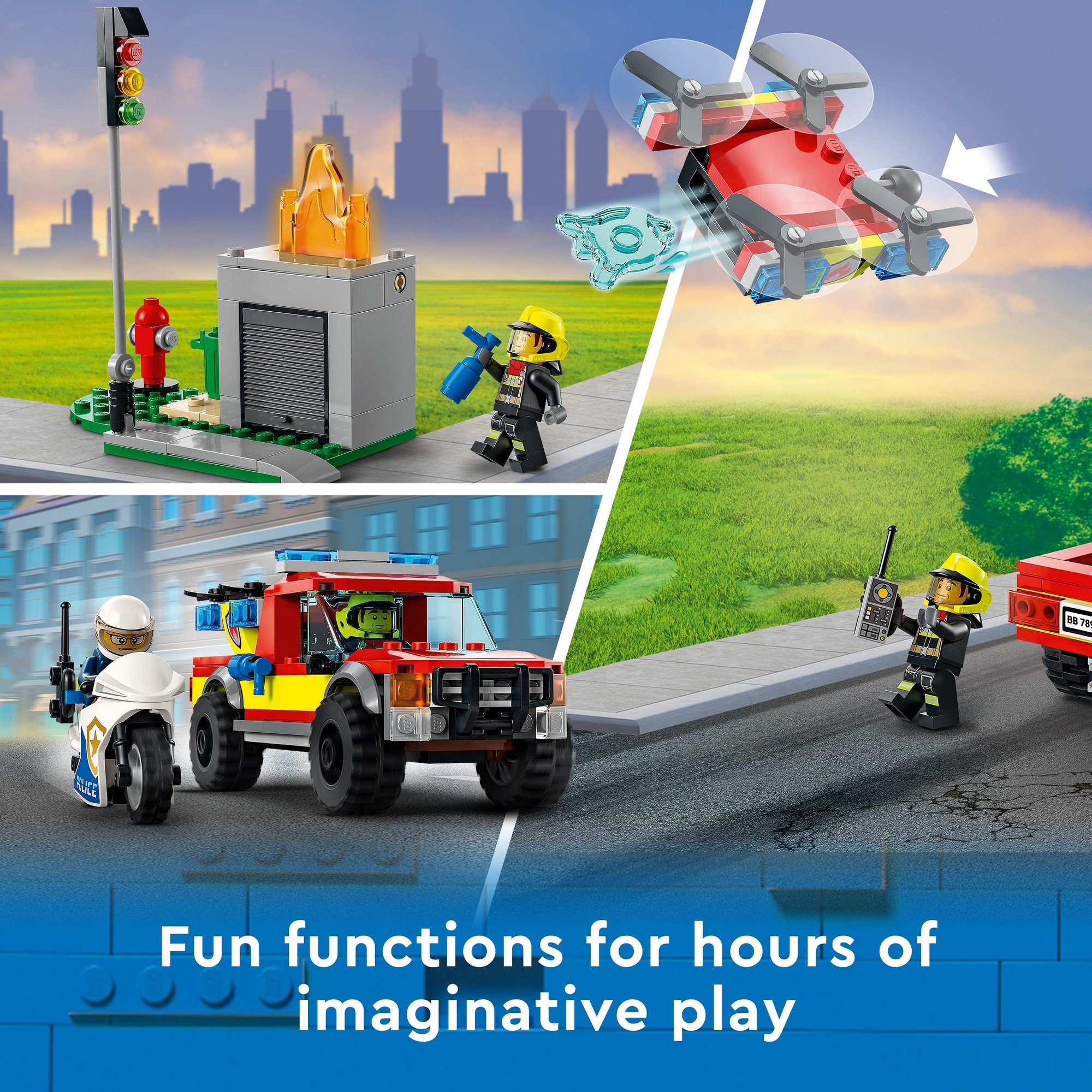 LEGO City 60319 Xe cứu hỏa & cảnh sát truy bắt tội phạm