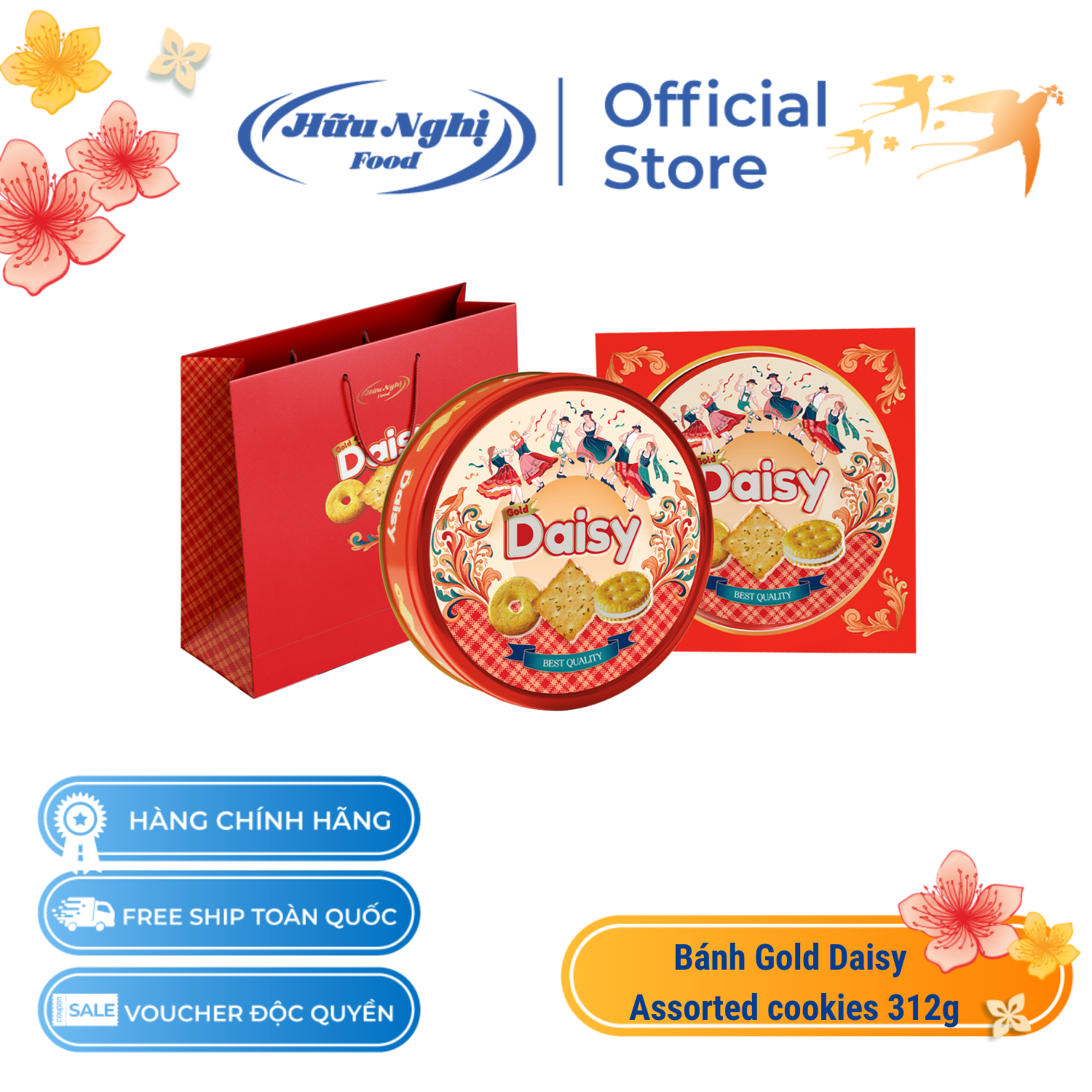 Gold daisy bánh assorted cookies 312g