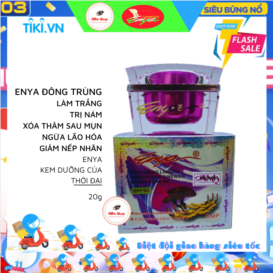 KEM ENYA ĐÔNG TRÙNG HẠ THẢO - LINH CHI 20G ( Hỗ trợ trị nám - Tàn Nhang - Đồi mồi )