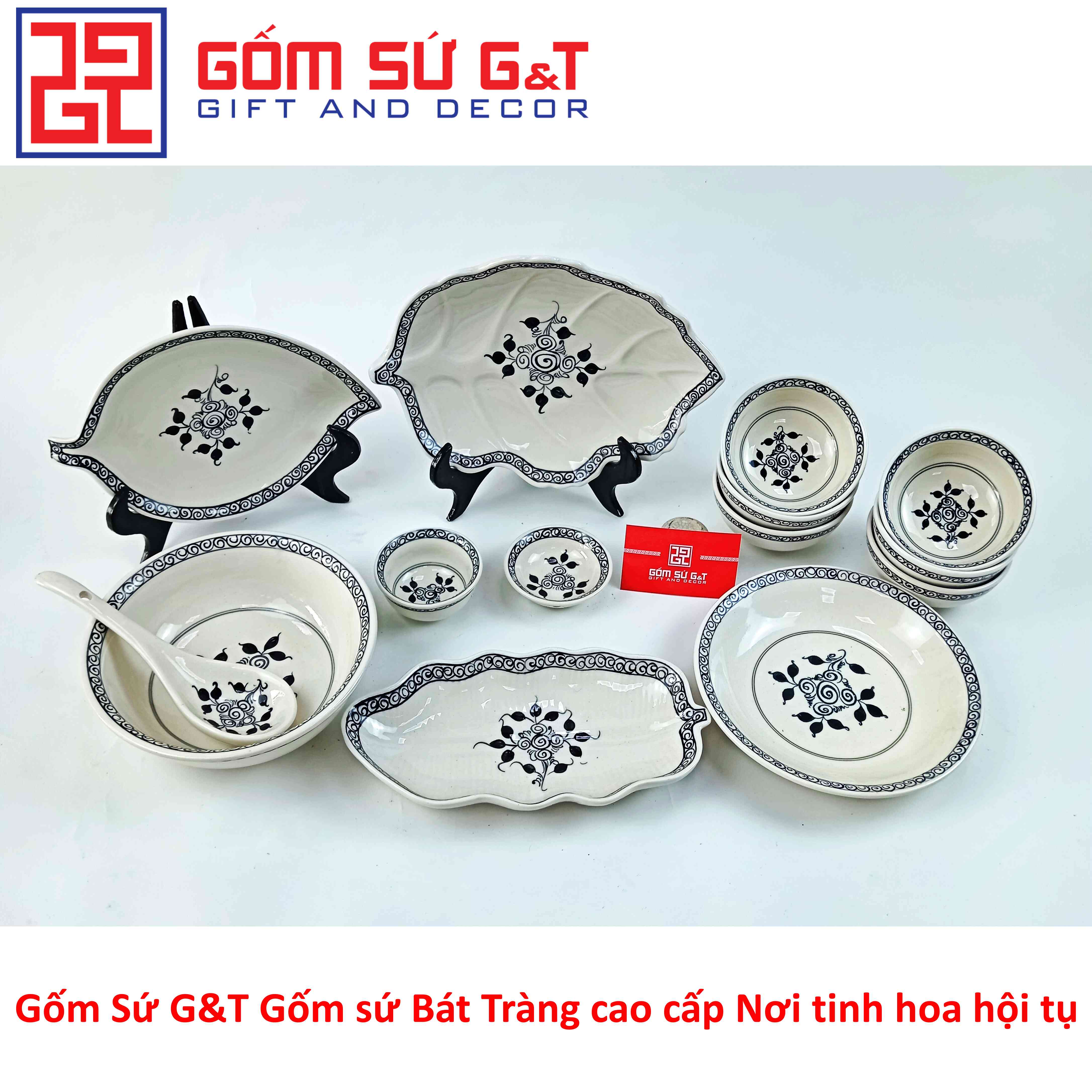 Bộ đồ ăn 6 người vẽ hoa móc Gốm Sứ G&amp;T
