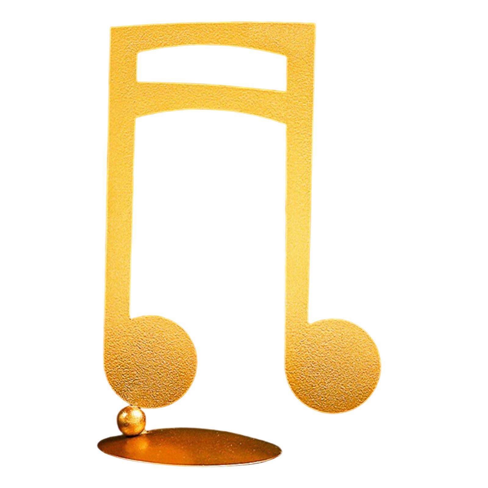 Gold Musical Note Statue Sculpture Music Symbol Decoration for Home Cabinet