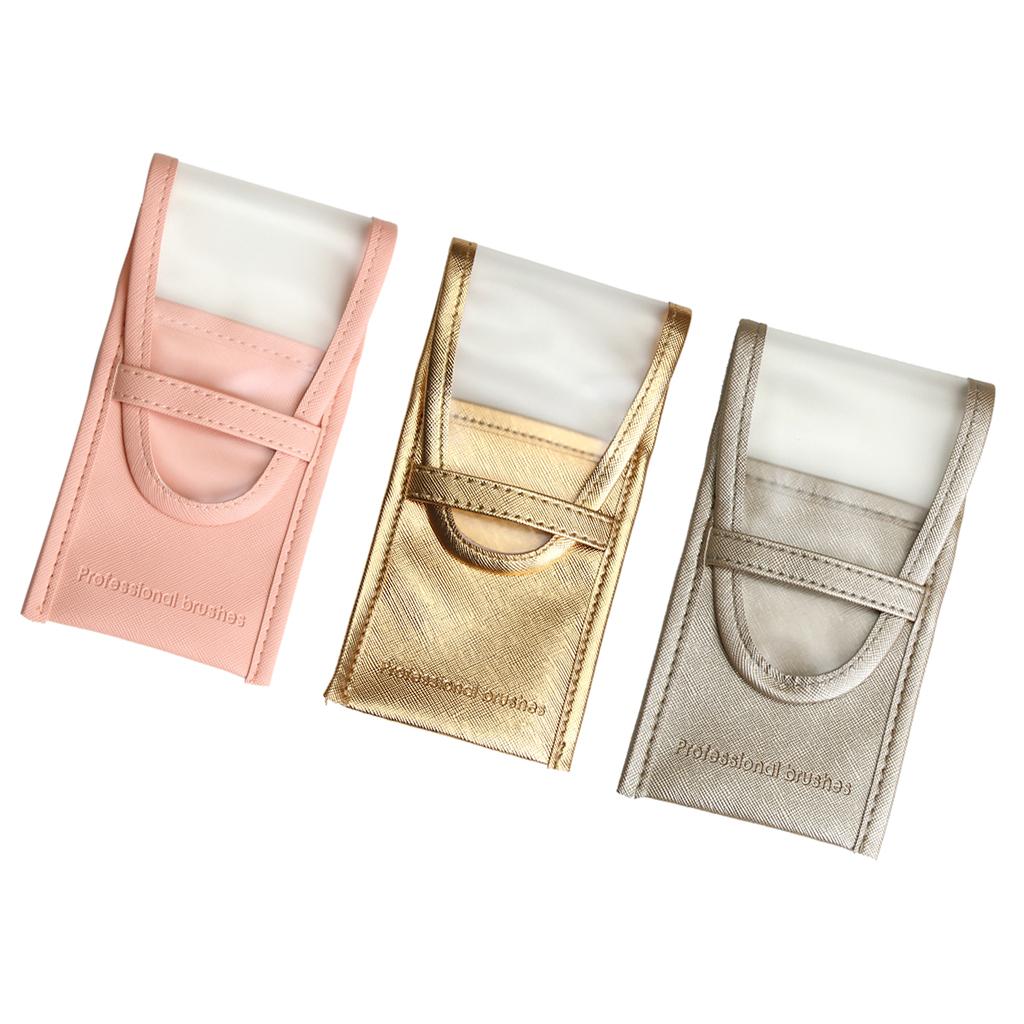 Matte PU Leather Makeup Brushes Organizer Bag Portable Eyeliner Pen Holder