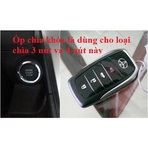 Ốp Bảo Vệ Chìa Khóa Xe Toyota Camry, Prado, Fortuner, Hilux, Cruiser Hợp Kim Kẽm Cao Cấp Loại 3 Nút