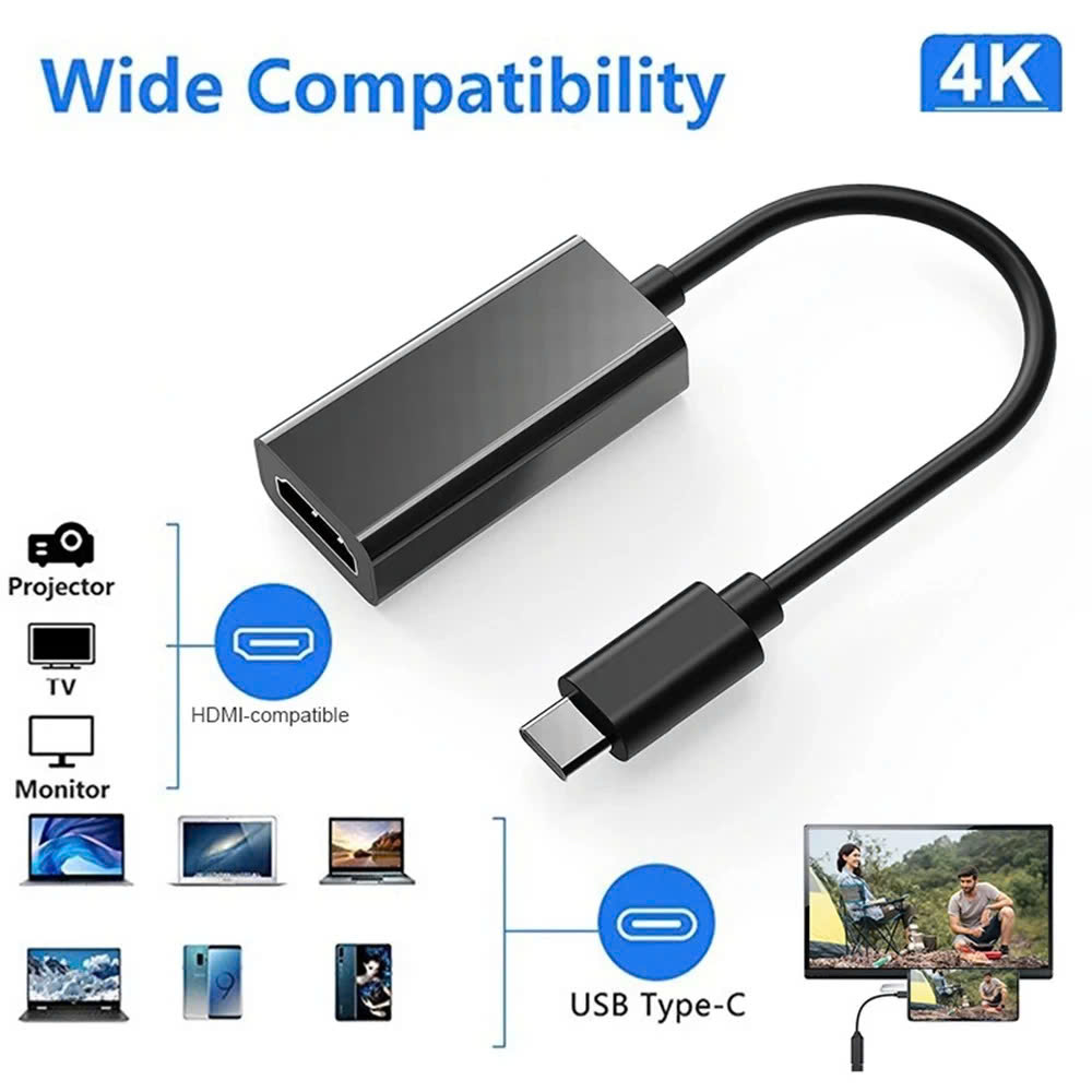 CÁP HDMI - DISPLAYPORT BÁN 1 Bộ Cáp Type C to HDMI CÁP USB TYPEC 3.1 TO HDMI Cho Laptop Máy Tính Bảng TV MacBookk - Hàng Nhập Khẩu