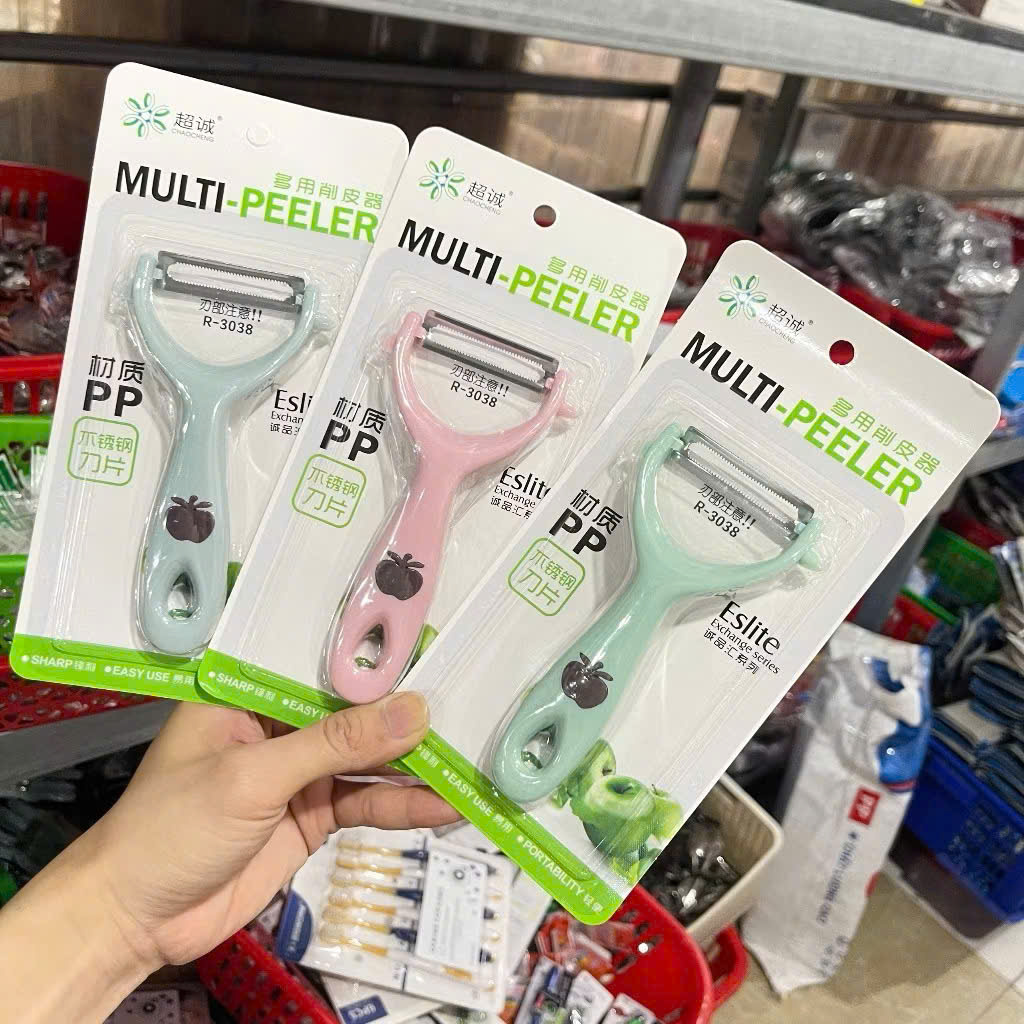 Nạo Rau Củ Quả, Dụng Cụ Bào Gọt Vỏ Inox Răng Cưa Sắc Bén (Nạo Táo 3038) - HÀNG CHÍNH HÃNG MINIIN