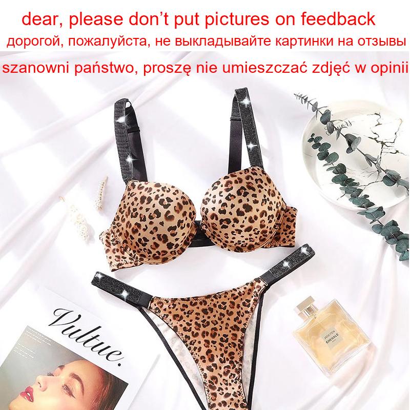 Họa Tiết Da Báo Bộ Áo Ngực Nữ Bộ Đồ Lót Tập Hợp Áo Ngực Áo Bralette Sexy Bộ Bra Áo Lót Nữ Push Up Bra thoáng Khí Áo Lót