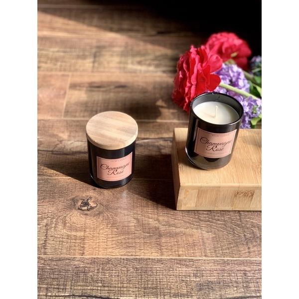 Nến thơm tự nhiên Champagne Rose, hương hoa hồng, tông ngọt, nguyên liệu nhập khẩu, 113grams, 1 bấc sợi