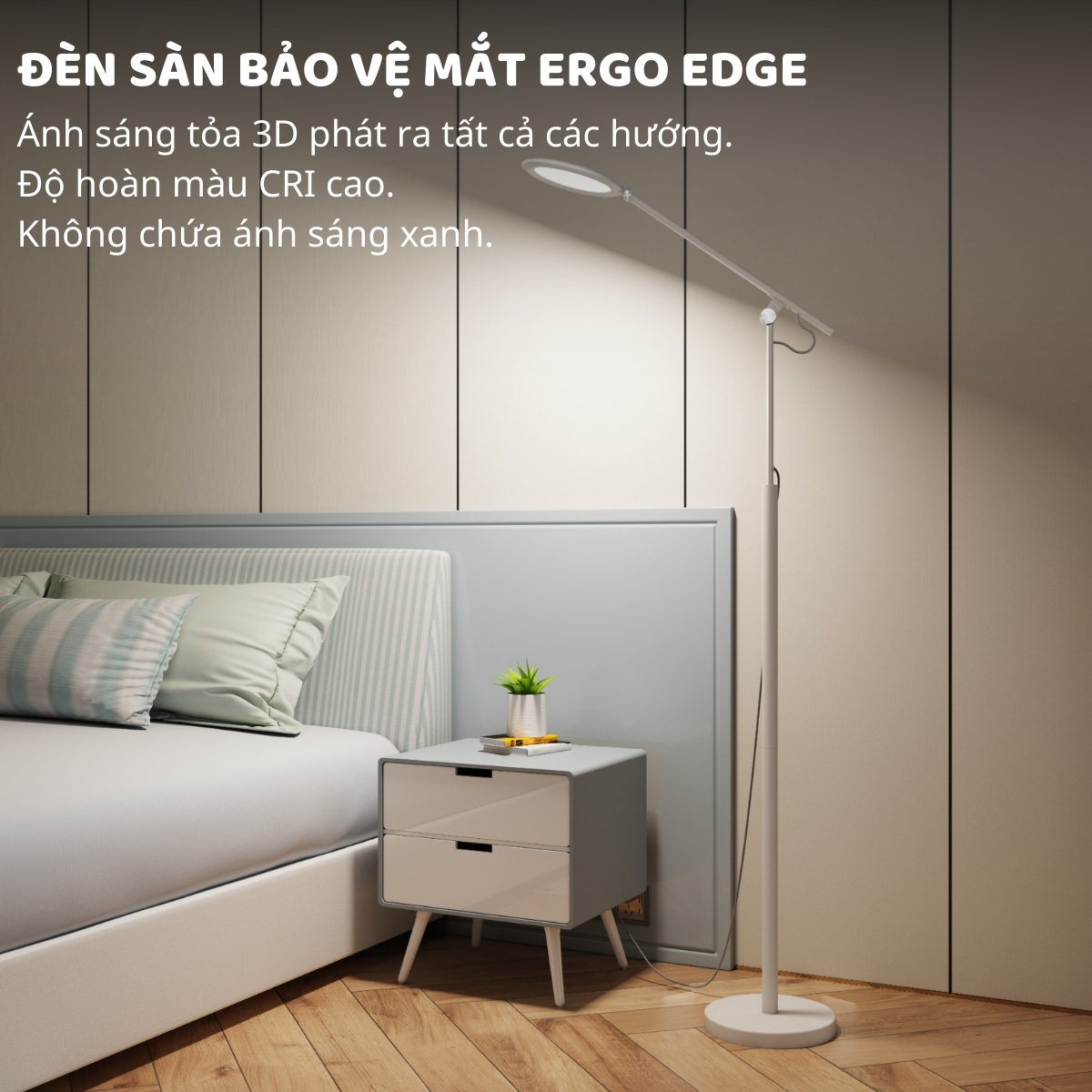 Đèn sàn LED bảo vệ mắt thông minh Ergo Edge chống cận để học tập, làm việc, đọc sách