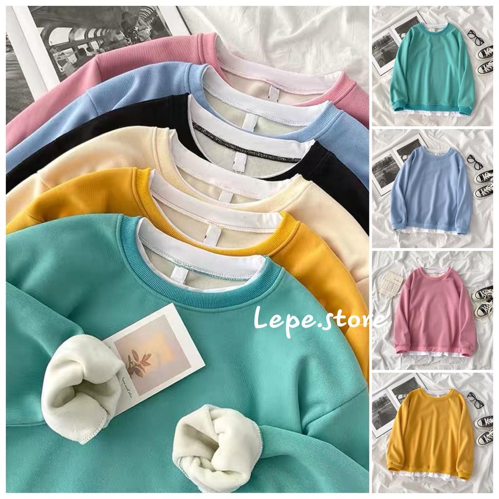 SWEATER trơn lót bông cao cấp