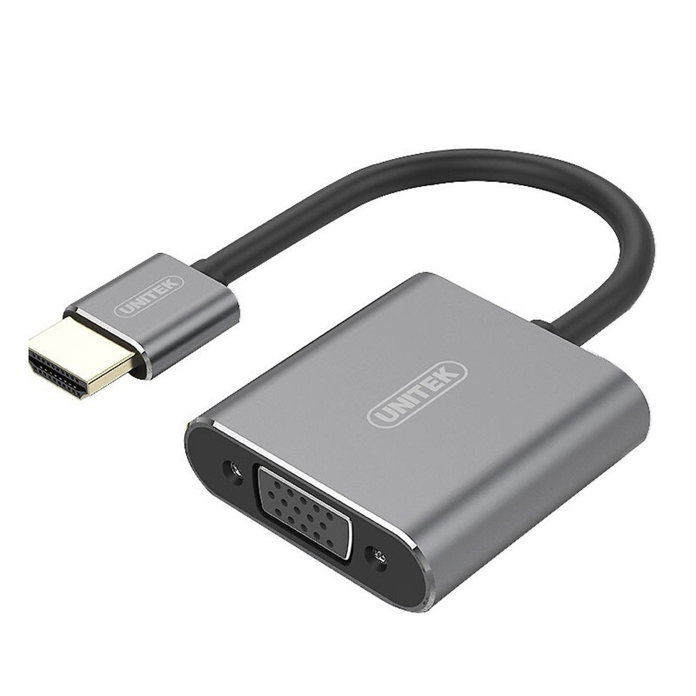 Cáp chuyển đổi HDMI to VGA Unitek Y-5325 GY Hàng Chính Hãng