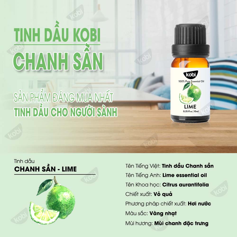 Tinh Dầu Chanh Sần Kobi Lime Essential Oil Giúp Giảm Căng Thẳng, Ngăn Ngừa Lão Hóa, Chống Nhiễm Trùng Hiệu Quả - 5ml