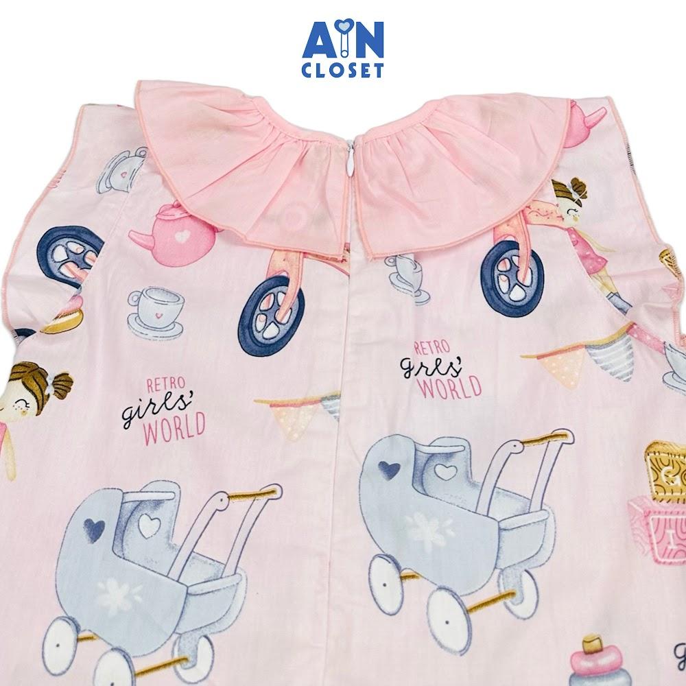 Đầm bé gái họa tiết Đồ Chơi hồng cotton - AICDBGLIIFWI - AIN Closet