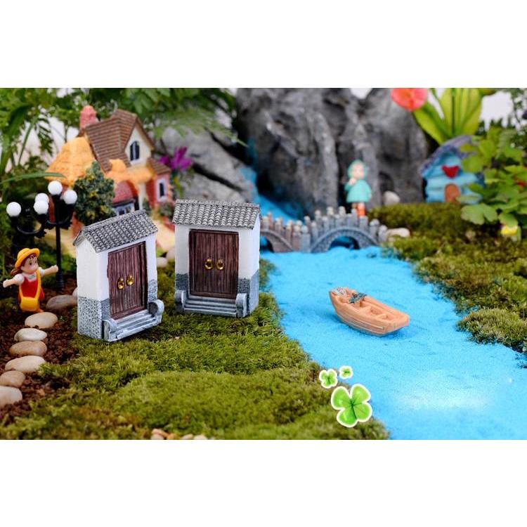 Tiểu cảnh mini ️ Cổng nhà cổ chất liệu nhựa không phai màu trang trí sân vườn, bể cá, sen đá, terrarium