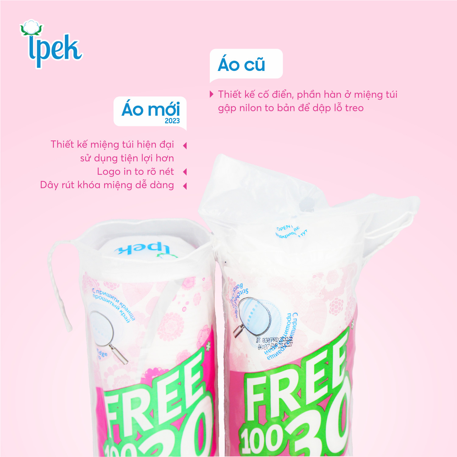 Bông tẩy trang IPEK 130 Miếng
