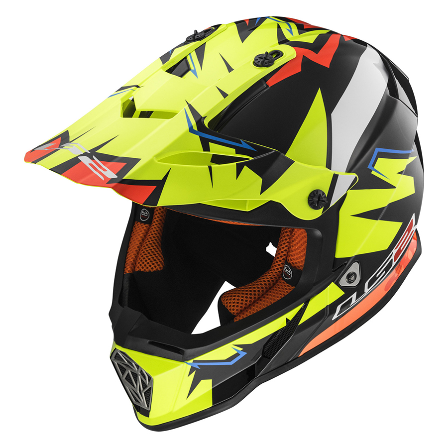 Mũ Bảo Hiểm Fullface Off Road LS2 MX437 Fast Volt Black Yellow Orange