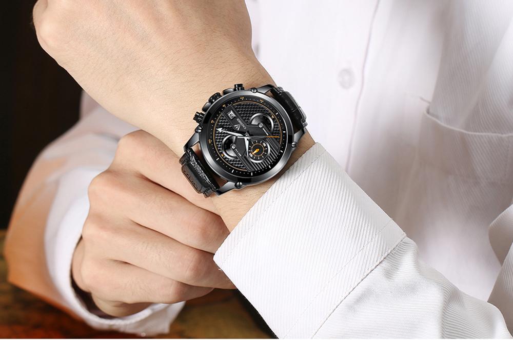 Đồng hồ Thể thao Nam Cadisen Chronograph, Quartz phong cách Doanh nhân chống nước - Dây thép