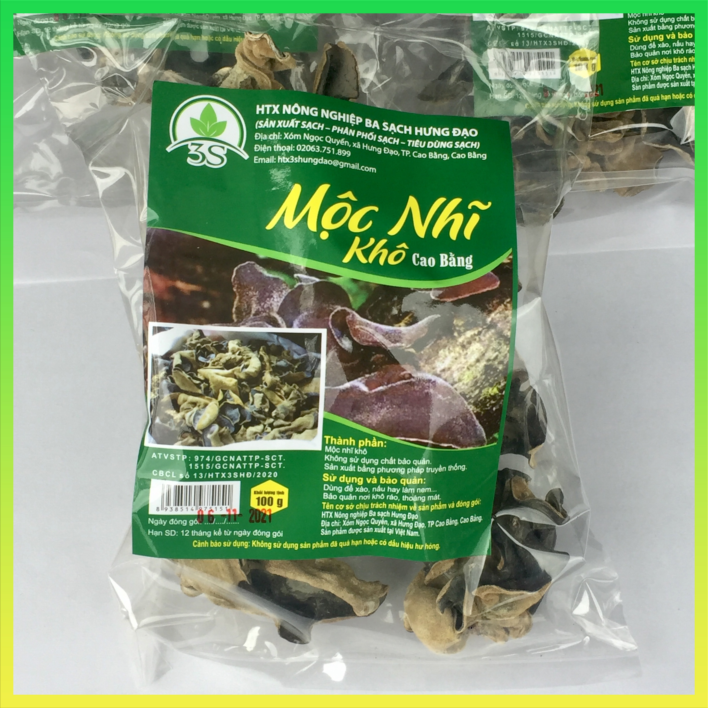 Mộc nhĩ ( nấm mèo khô )/Gói 100G/Đặc sản Cao Bằng/Sản phẩm 3 sạch/Sản Xuất sạch/Phân phối sạch/Tiêu dùng sạch