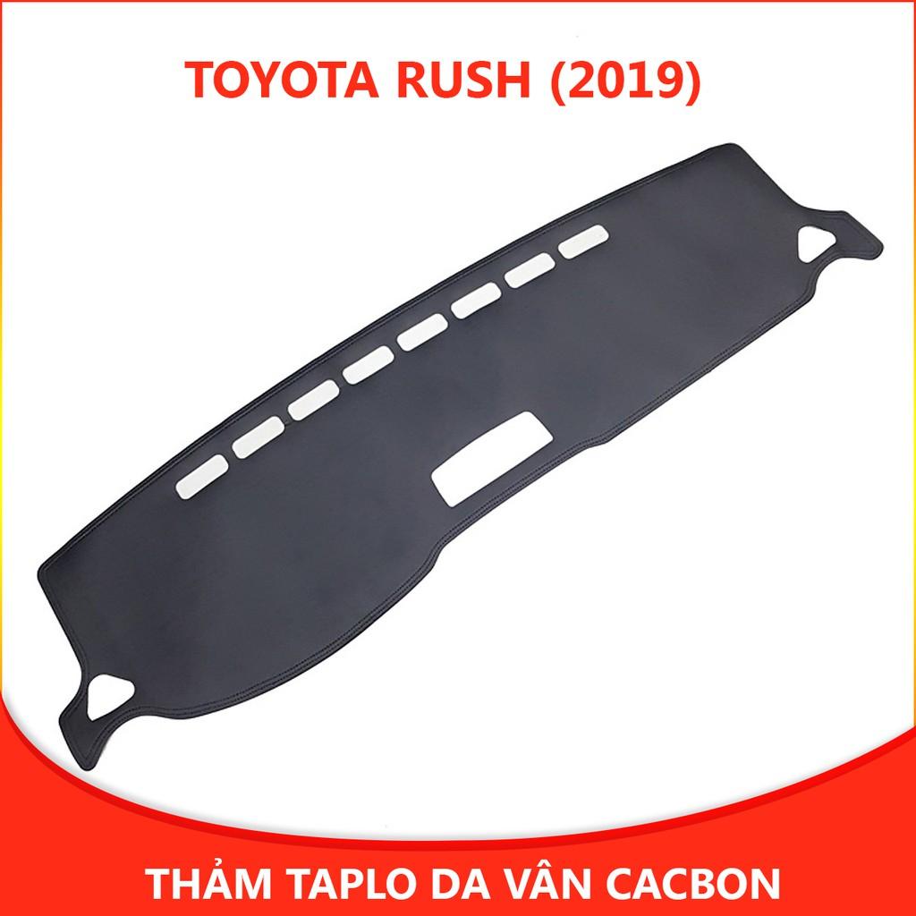 Thảm taplo ô tô Toyota Rush 2019  loại da vân cacbon chống nắng, chống nứt vỡ taplo, thảm taplo Toyota Rush