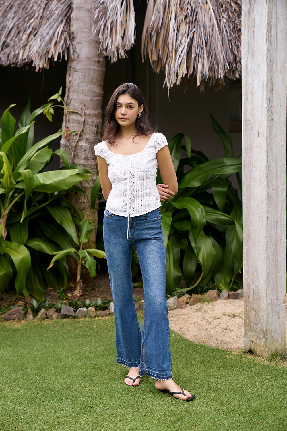 DOTTIE - Quần Jeans Loe Xẻ Lai Nữ - Q0046