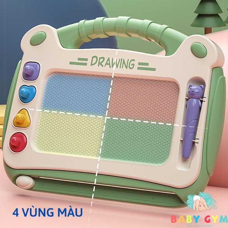 Bảng vẽ tự xóa cho bé thông minh có chân bàn, bảng từ tính tập viết, tập vẽ cho bé - Montessori