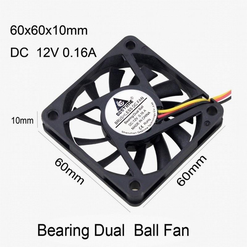 1 Piece Gdstime 3Pin FG Dual Ball 60mm x 1mm DC 11V 3-wire Brushless Cooling Fan 60x60x1mm 6cm 601