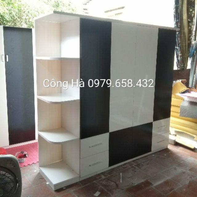 Tủ Nhựa Đài Loan 4 Cánh Kèm Kệ Trang Trí