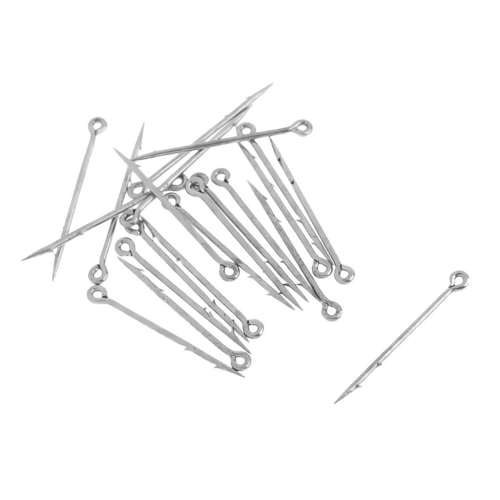 40 Pcs Sea Fishing Hooks Barbed Worm Hooks Straight Fishhook Tackle, M L