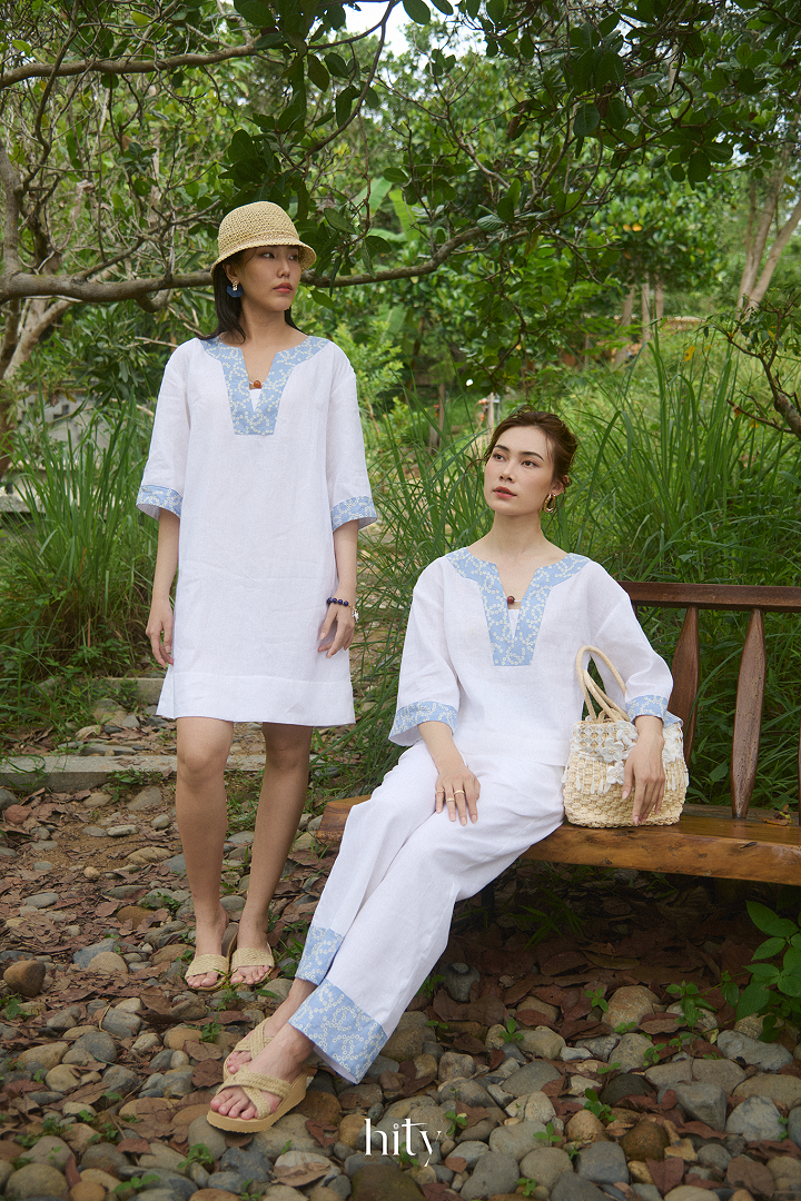 Đầm Linen Thêu Thảo DRE233 thời trang thiết kế HIty