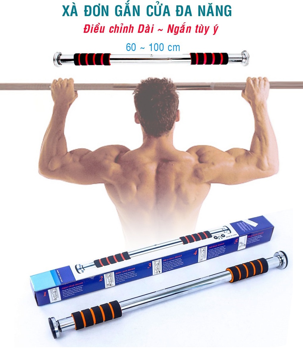 Xà Đơn Treo Tường Gắn Cửa Đa Năng Độ Dài Tùy Chỉnh Giúp Bạn Tập Gym, Tập Cơ Bụng, Cơ Vai, Cơ Xô 60-120Cm - Chính Hãng MINIIN (Màu Ngẫu Nhiên)