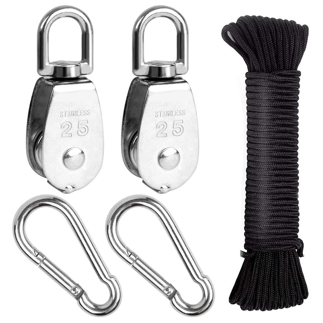 304 thép không gỉ ròng rọc kit M25 đơn ròng rọc nâng ròng rọc cáp ròng rọc tải 150kg