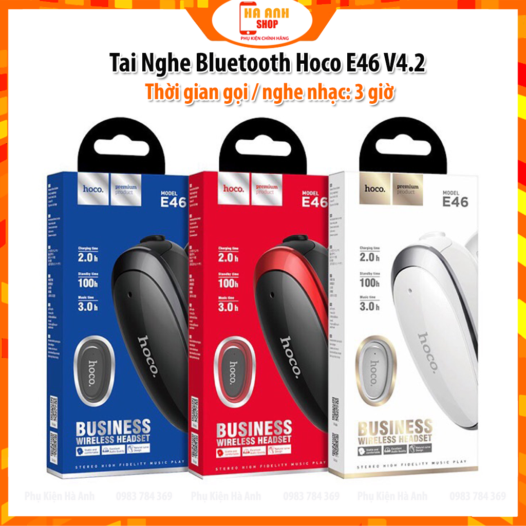 Tai Nghe Bluetooth E46 V4.2 thời gian gọi / nghe nhạc: 3 giờ - Hàng Chính Hãng