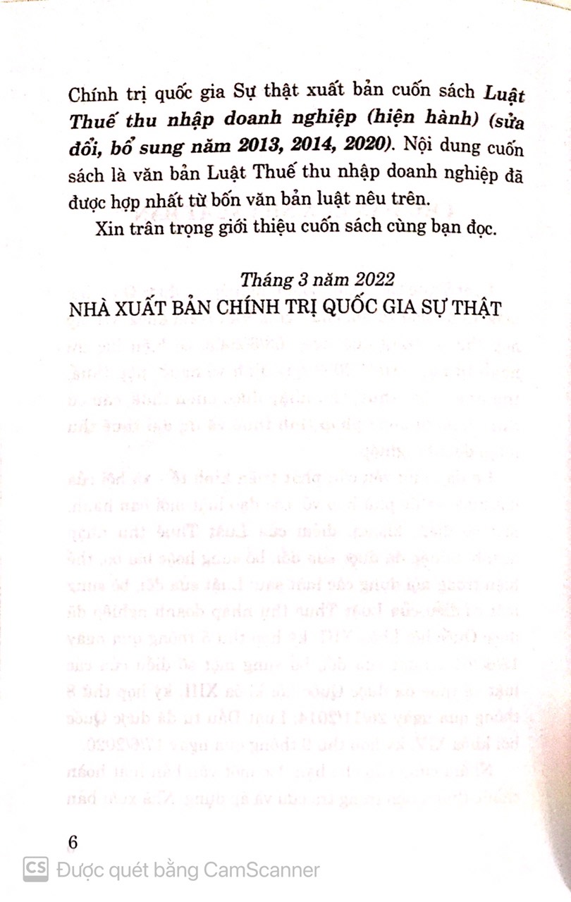 Luật thuế thu nhập doanh nghiệp ( Hiện hành ) ( Sửa đổi, bổ sung năm 2013, 2014, 2020