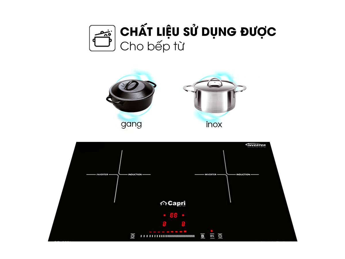 Bếp Từ đôi Capri CR-669I, Hàng chính hãng nhập khẩu trực tiếp Thái Lan, nấu ăn nhanh chóng, tiết kiệm điện năng