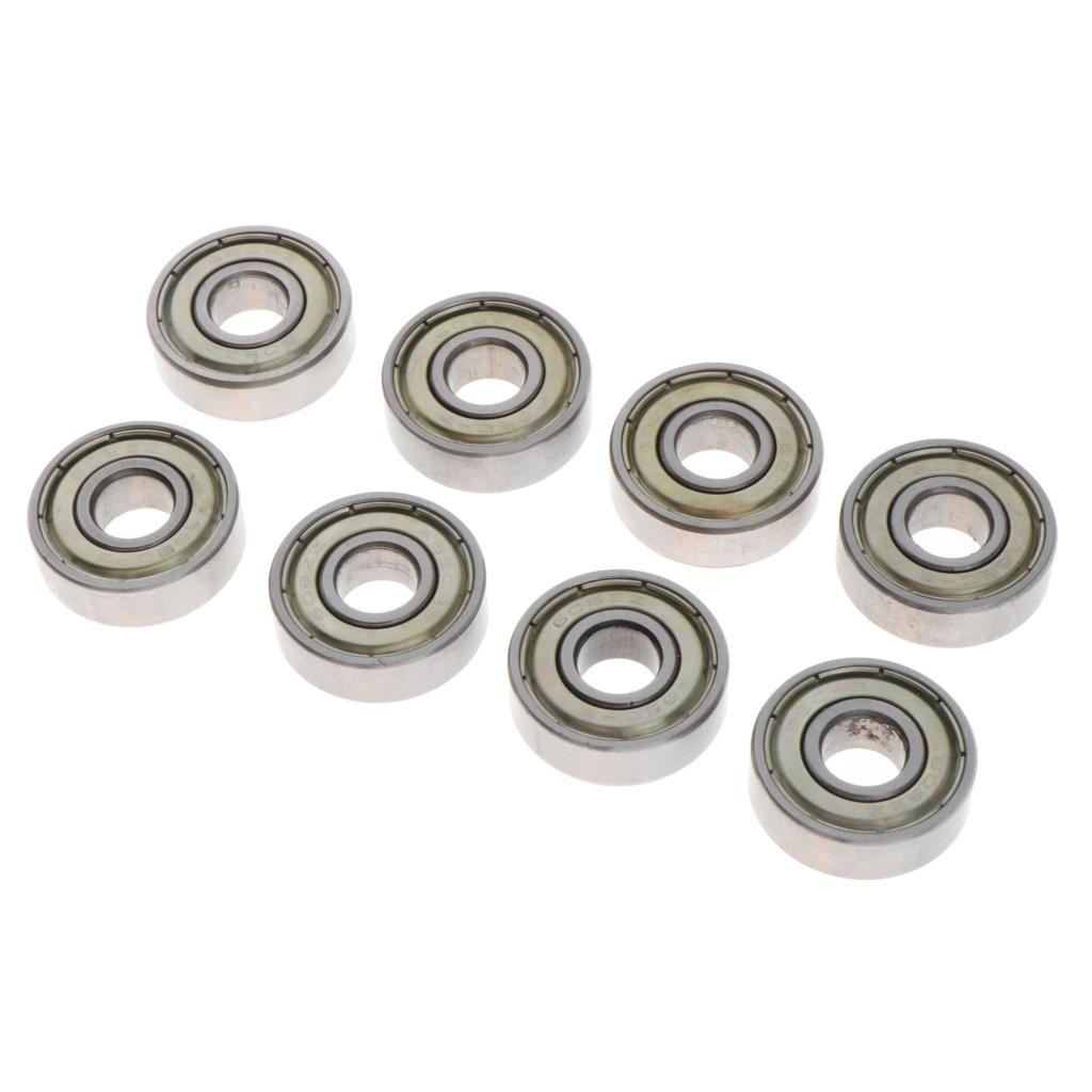 8 Pieces Silver Premium ABEC-7 Precision 608 Z Skateboard Ball Bearing Skate Board Deck Longboard Bearings for Scooter Inline and Roller Skates