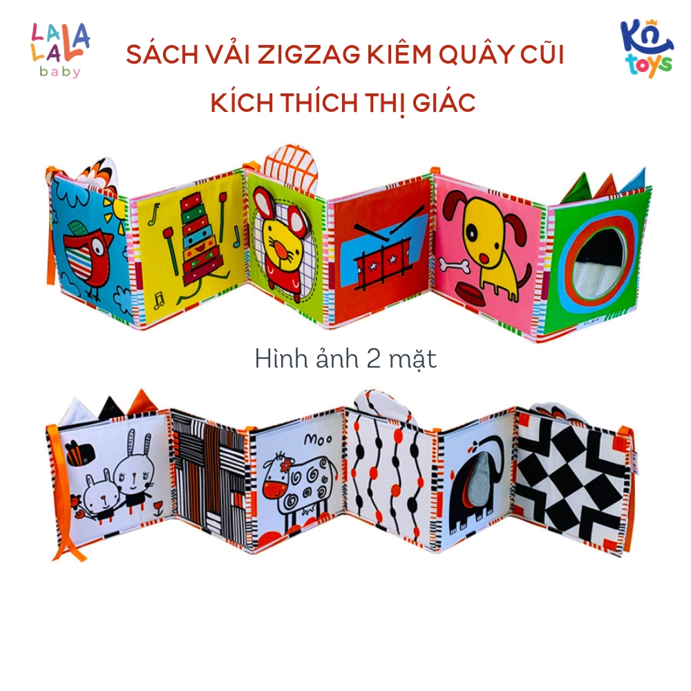 Sách Vải ZicZac Đa Tương Tác Kiêm Đồ Chơi Quây Cũi Kích Thích Thị Giác Cho Trẻ Sơ Sinh - Lalala Baby